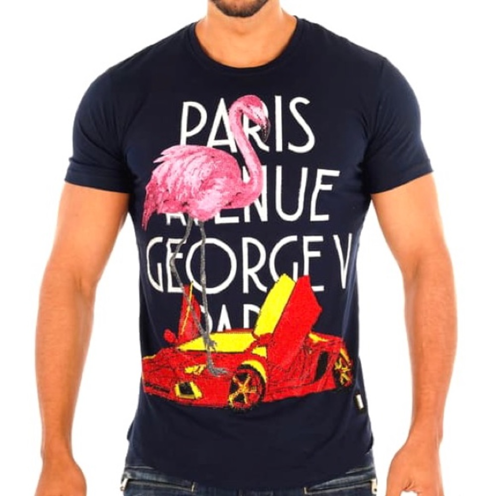 George V Paris Ferrari Flamingo T-Shirt Stones 2XL (A)